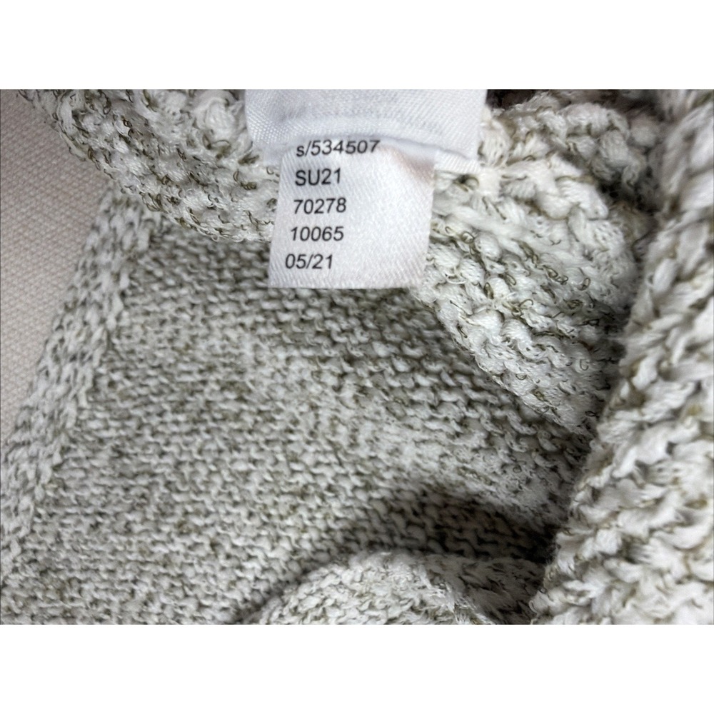 LOFT Outlet Knit Pullover Top Sweater Size L Gray Ivory 3/4 Career Cotton Blend - Picture 9 of 16